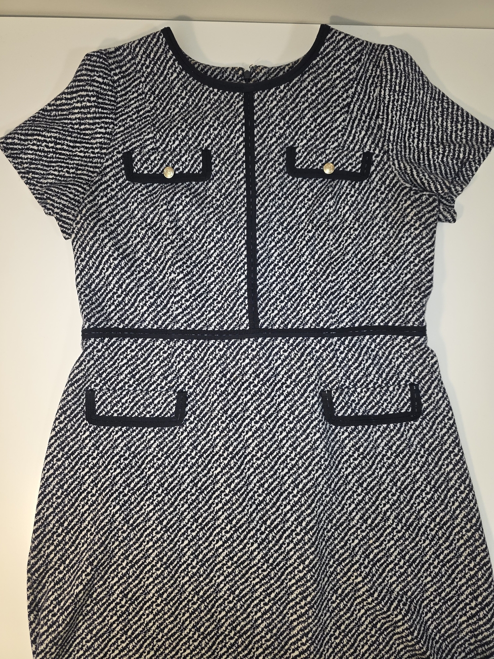 Talbots Dress Code Office Dress Women's Black and White Knee-Length Dress